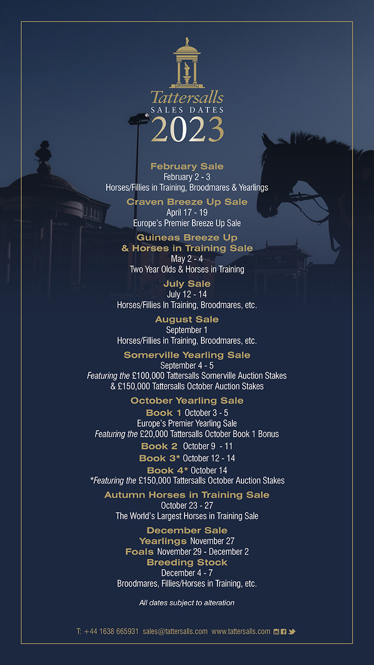 Tattersalls Sales Dates 2023