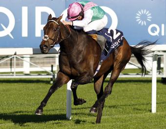 Kalpana winning the Group 1 British Champions Fillies & Mares Stakes